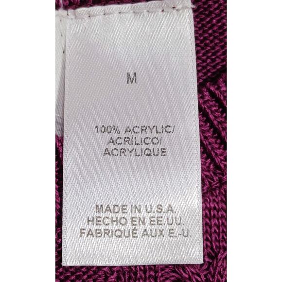 ALFRED DUNNER Spring Sweater Womens Medium Short Sleeve Plum Acrylic EUC - Picture 3 of 8